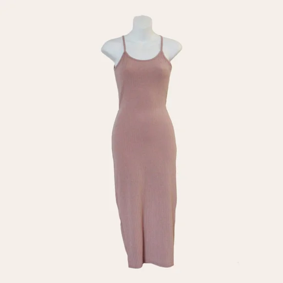 ribbed dress missguided MISSGUIDED Rib Knit Asymmetric Long Sleeves Maxi Dress
